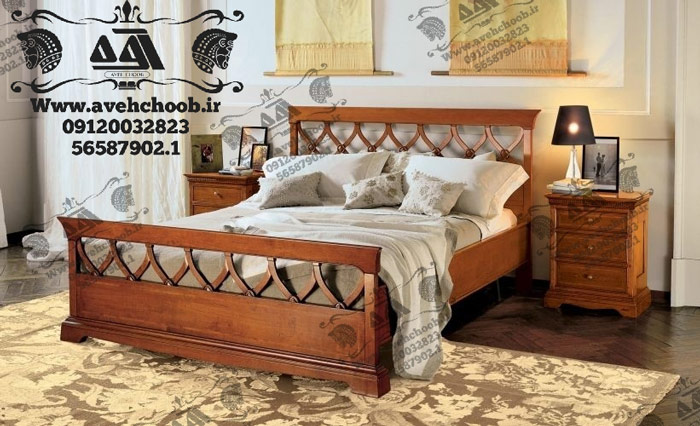 تخت دو نفره چوبی شیک